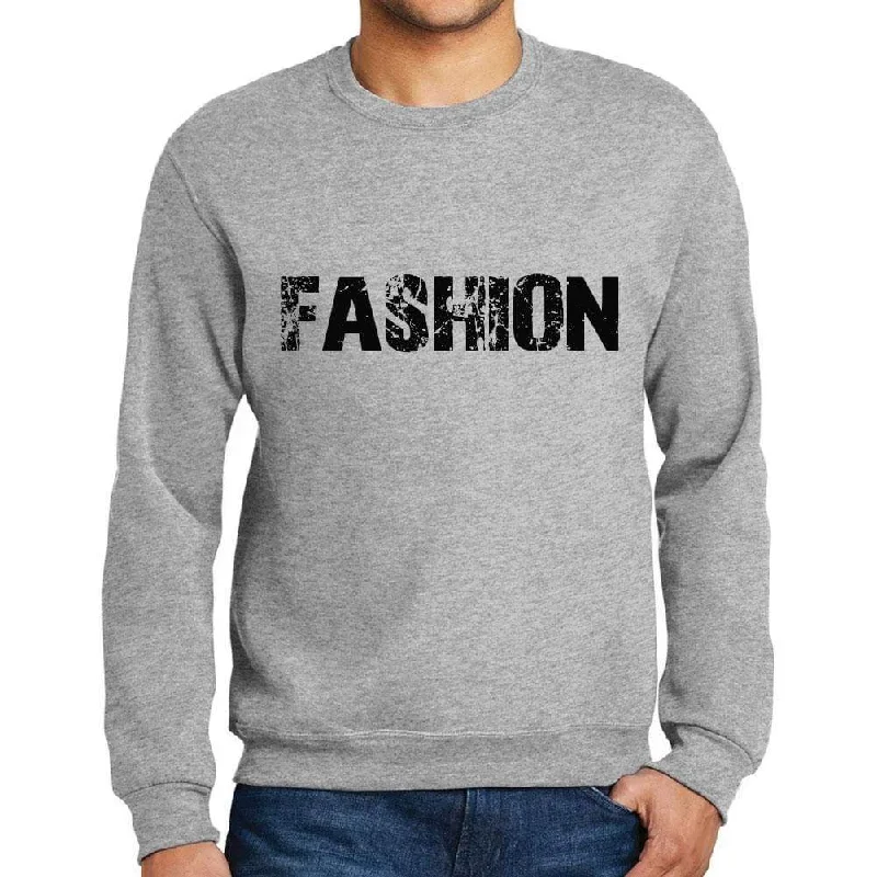 Weekend Discounts to Delight Men's Printed Graphic Sweatshirt Popular Words FASHION Grey Marl