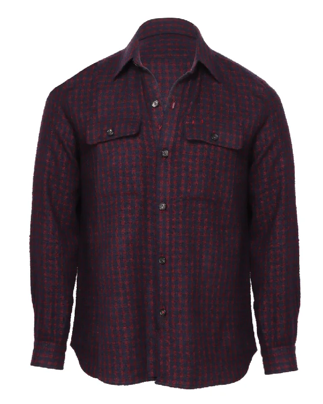 Today's Deal Navy and Maroon Overshirt