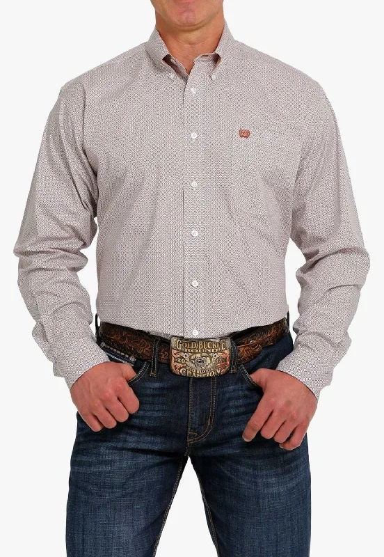 Unmissable Offer Cinch Mens Geo Print Button Down Long Sleeve Shirt