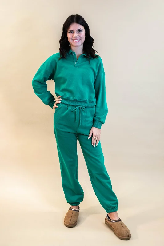 Weekend Steals Await Elora Elastic Cuff Sweatpants, Hunter Green