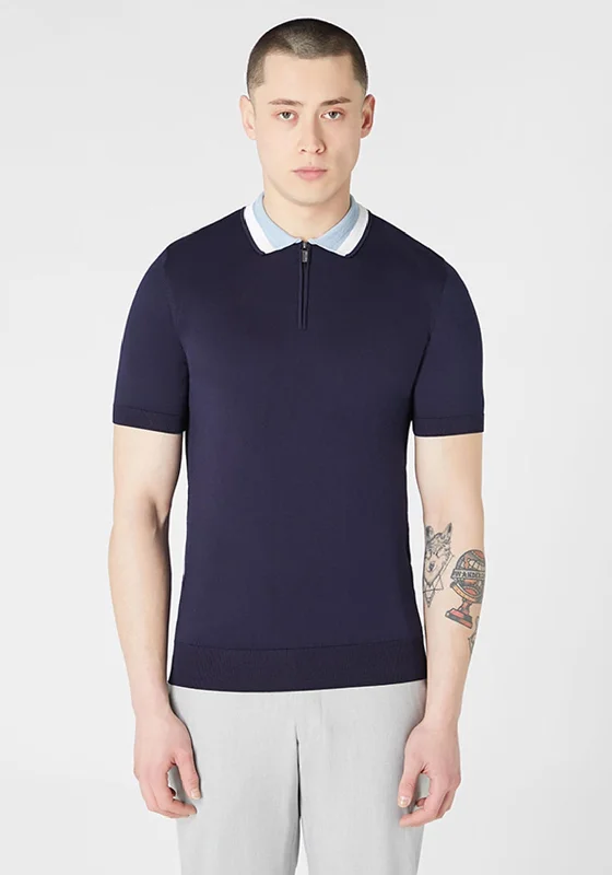 Blowout Deals Remus Uomo Slim Fit Knit Polo Shirt, Navy