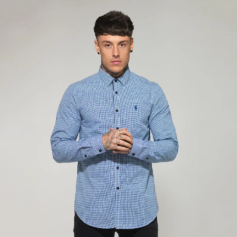 Weekend Discounts to Celebrate Father Sons Platinum Blue & White Gingham Check - FS108 (LAST CHANCE)
