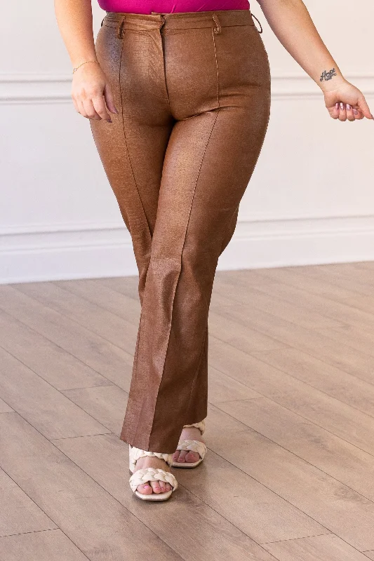 Weekend Offers That Amaze Always Edgy Brown Snake Print Leather Pants