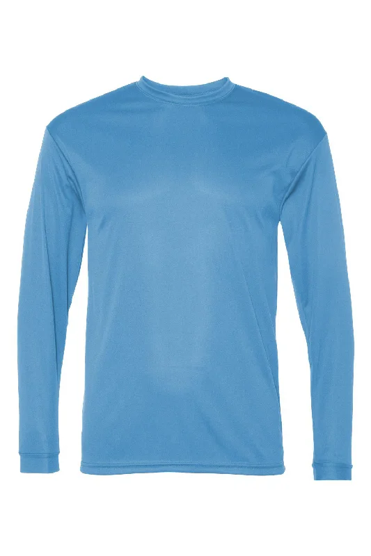 Limited Time Discount C2 Sport Mens Performance Moisture Wicking Long Sleeve Crewneck T-Shirt - Columbia Blue