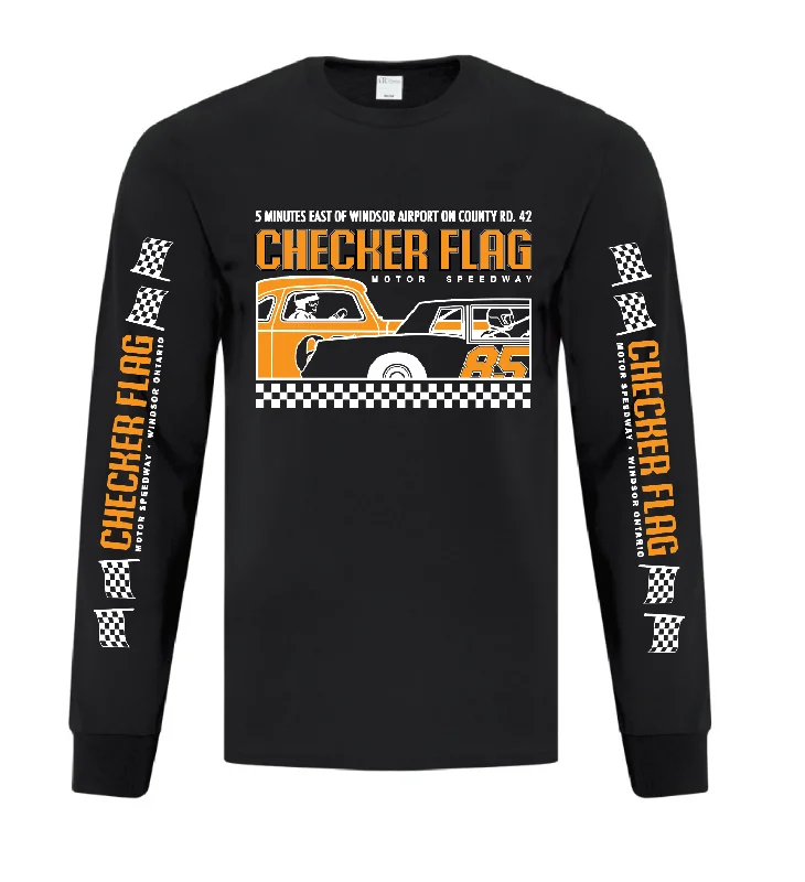 Online Deal Checker Flag Long Sleeve Shirt