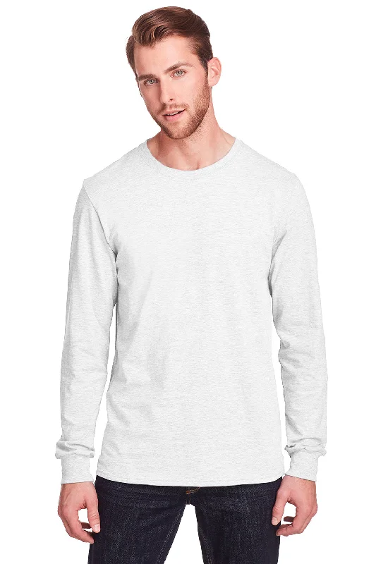 Limited Supply Fruit Of The Loom Mens Iconic Long Sleeve Crewneck T-Shirt - White