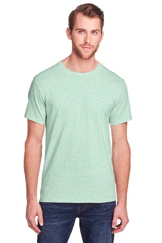 Weekend Savings Extravaganza Fruit Of The Loom Mens Iconic Short Sleeve Crewneck T-Shirt - Heather Mint Green - Closeout