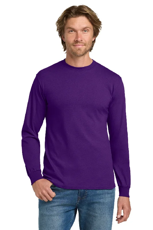 Big Discounts Gildan Mens Long Sleeve Crewneck T-Shirt - Purple