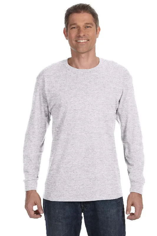 Great Deals Jerzees Mens Dri-Power Moisture Wicking Long Sleeve Crewneck T-Shirt - Ash Grey