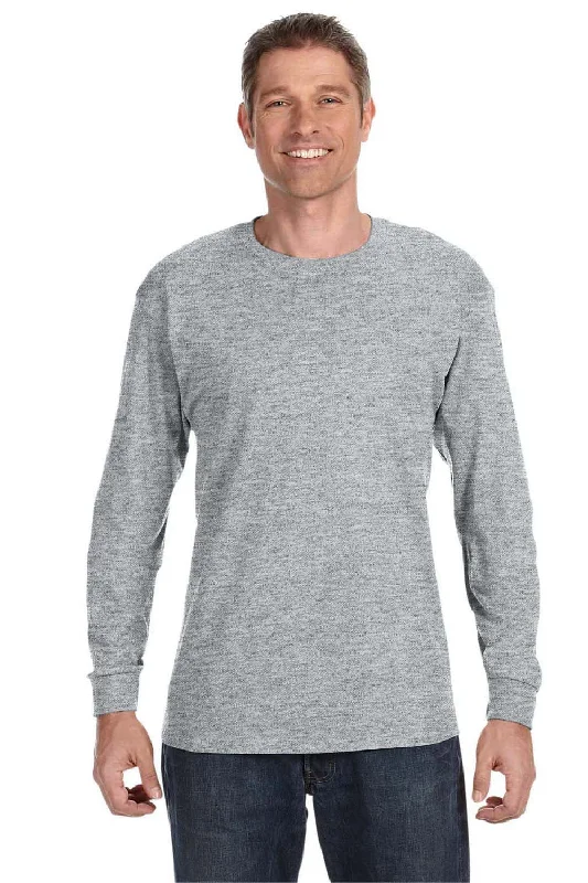 Super Bargain Jerzees Mens Dri-Power Moisture Wicking Long Sleeve Crewneck T-Shirt - Heather Grey Super Bargain Jerzees Mens Dri-Power Moisture Wicking Long Sleeve Crewneck T-Shirt - Heather Grey