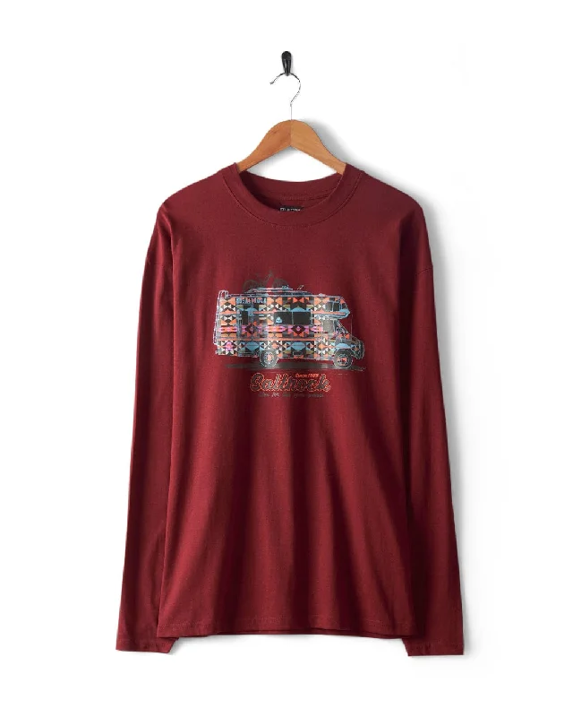 Weekend Deals That Thrill Motorhome Mens Long Sleeve T-Shirt - Burgundy