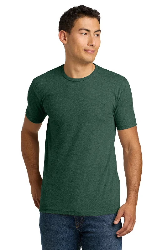 Act Fast Next Level Mens CVC Jersey Short Sleeve Crewneck T-Shirt - Heather Forest Green