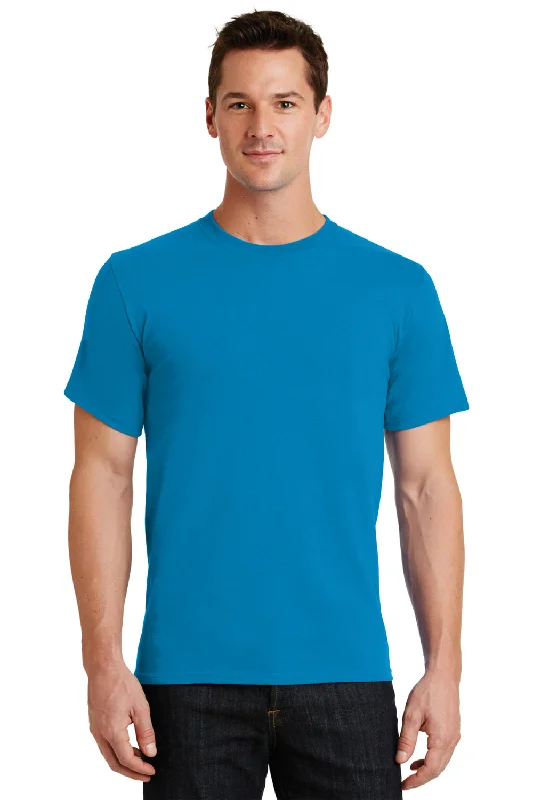 Massive Savings Port & Company Mens Essential Short Sleeve Crewneck T-Shirt - Sapphire Blue