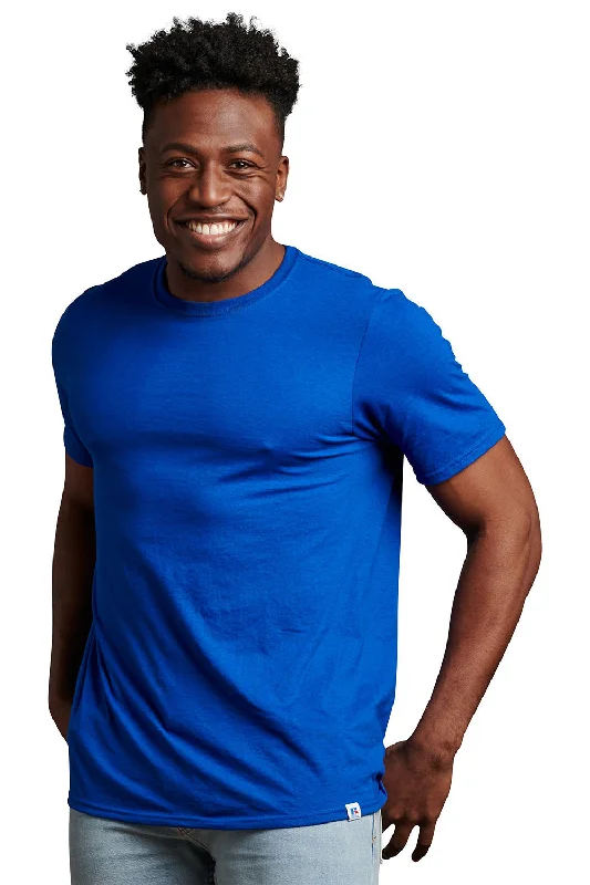 Shop and Save Russell Athletic Mens Dri-Power Moisture Wicking Performance Short Sleeve Crewneck T-Shirt - Royal Blue
