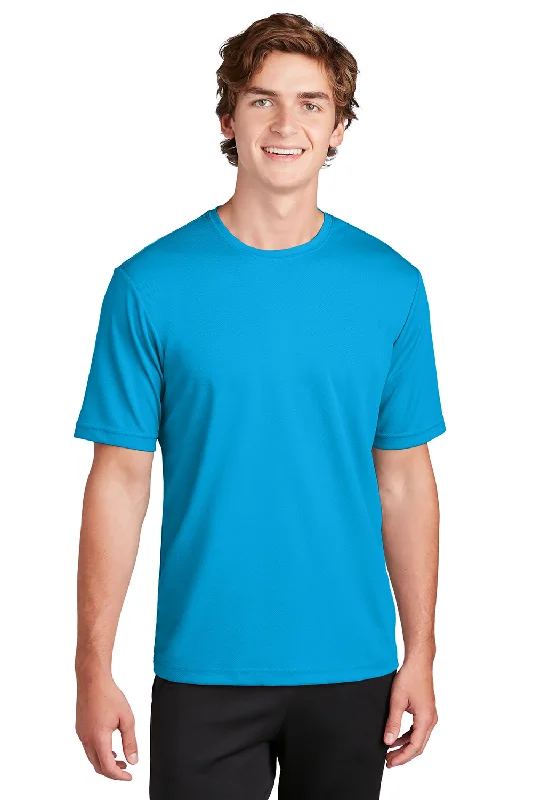 Massive Deals Sport-Tek Mens RacerMesh Moisture Wicking Short Sleeve Crewneck T-Shirt - Pond Blue