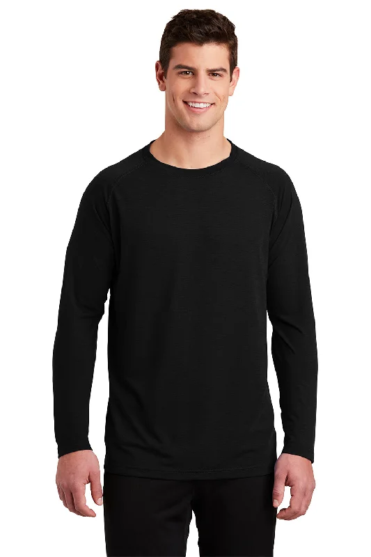 Year-End Clearance Sport-Tek Mens Ultimate Performance Moisture Wicking Long Sleeve Crewneck T-Shirt - Black Year-End Clearance Sport-Tek Mens Ultimate Performance Moisture Wicking Long Sleeve Crewneck T-Shirt - Black