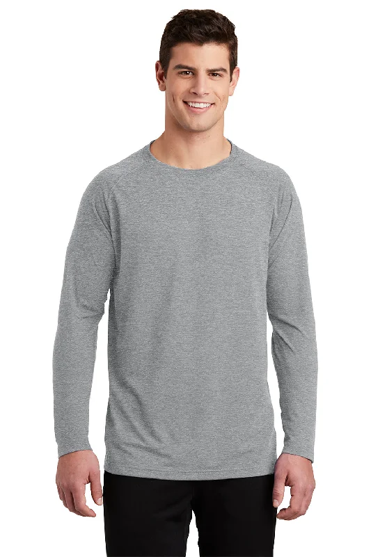 Unmissable Offer Sport-Tek Mens Ultimate Performance Moisture Wicking Long Sleeve Crewneck T-Shirt - Heather Grey Unmissable Offer Sport-Tek Mens Ultimate Performance Moisture Wicking Long Sleeve Crewneck T-Shirt - Heather Grey